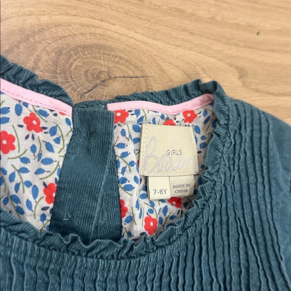 Mini Boden corduroy blue Kids Dress 7/8